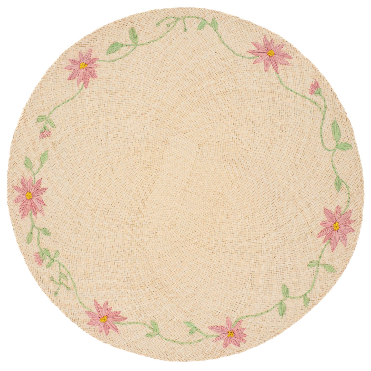 Set de table brodé - MARGUERITE DU CAP ROSE (Lot de 2)