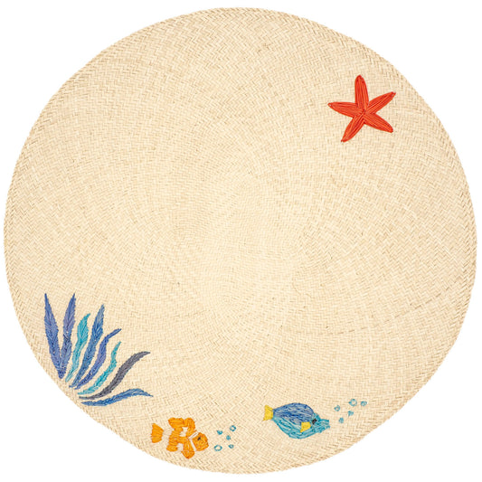 Set de table brodé - MARIN LAND (Lot de 2)