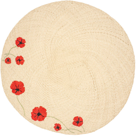 Set de table brodé - COQUELICOTS (Lot de 2)