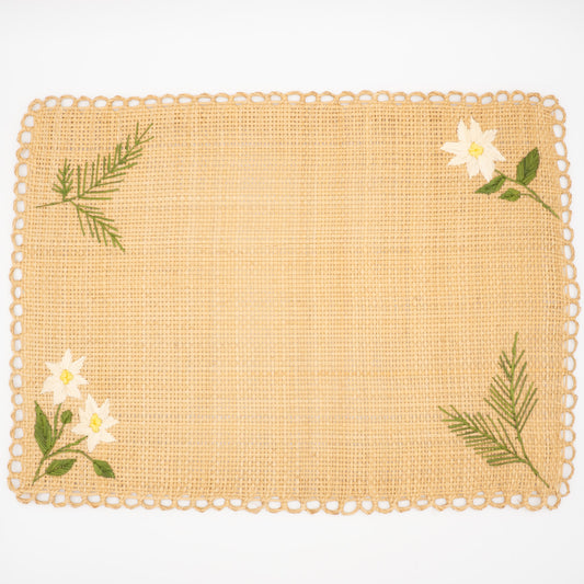 Set de table brodé rectangulaire - EDELWEISS (3 Options)