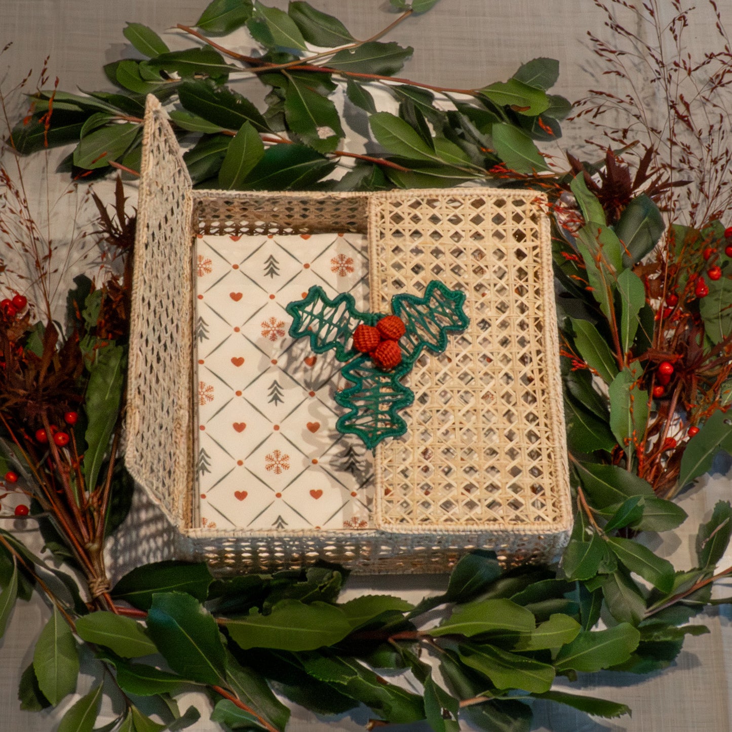 La boite de la Mère noël (Lot de 12 ronds de serviette + 1 boîte offerte)