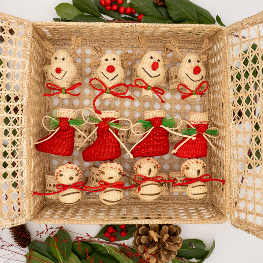 La boîte du Père Noël (Lot de 12 ronds de serviette + 1 Boîte offerte)