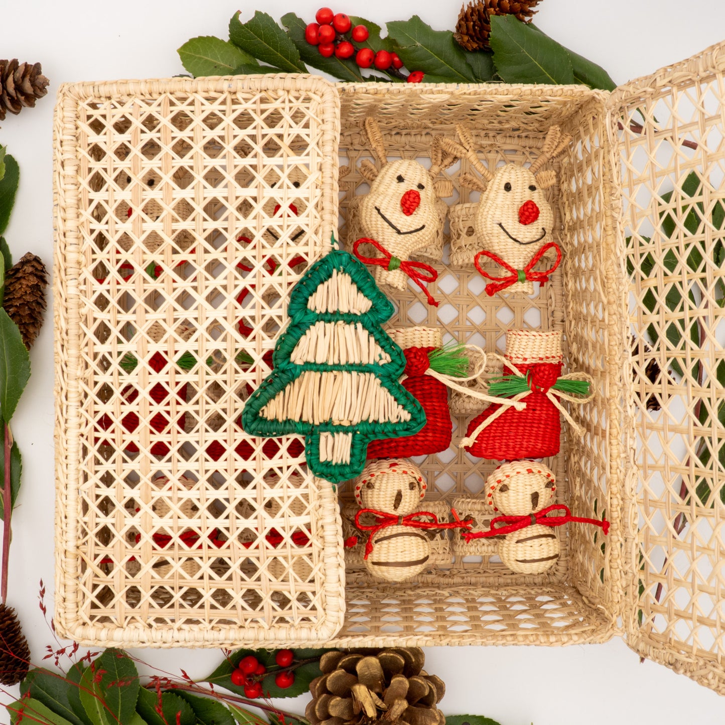 La boîte du Père Noël (Lot de 12 ronds de serviette + 1 Boîte offerte)